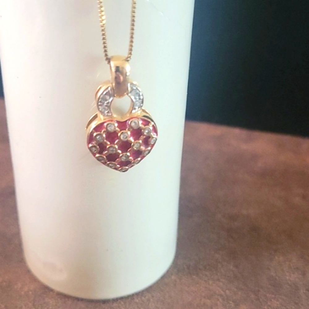 - - CZ Heart Pendant Necklace